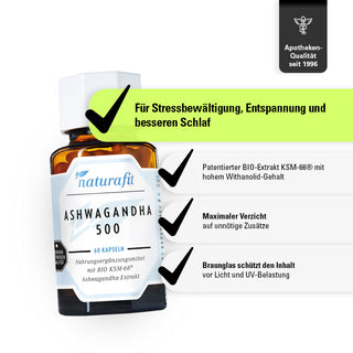 ASHWAGANDHA 500 – Produkteigenschaften