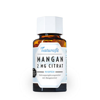 Naturafit Mangan 2 mg Citrat 90 Kapseln – Nahrungsergänzungsmittel