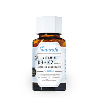 Naturafit Vitamin D3+K2 MK-7 Superior Absorbance 90 Kapseln – Nahrungsergänzungsmittel